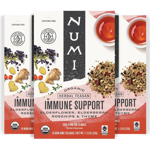 Numi Organic Immune Support Herbal Tea 48 Herbal Tea Bags Caffeine Free