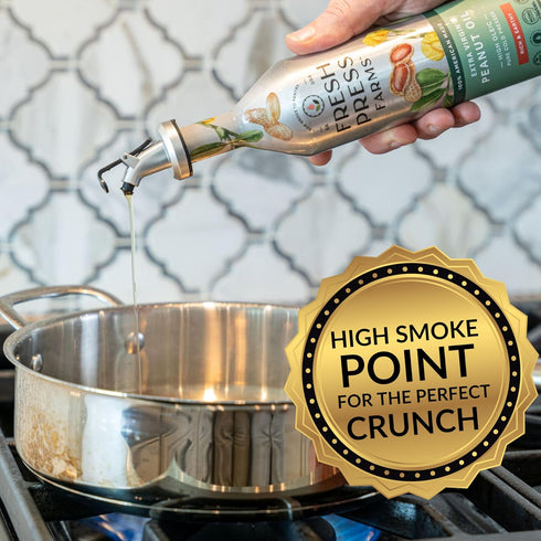16.4 Oz (Pack 2), 100% Fresh Press Farms Cold Pressed Extra Virgin Peanut Oil with Fresh Peanut Taste, Fl of Georgian