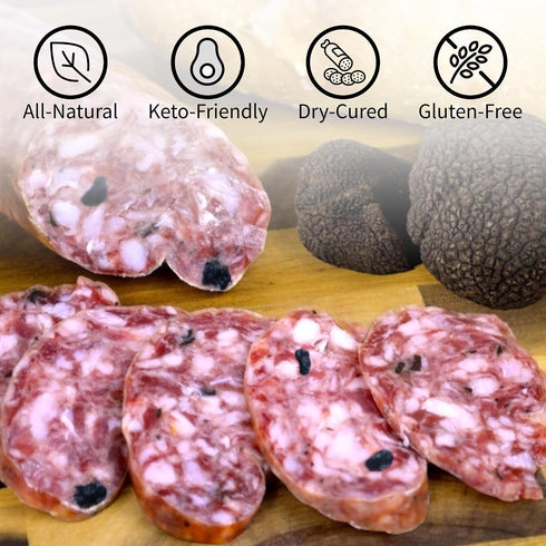 6.5 oz Angel's Salumi Black Truffle Salami Gourmet Artisanal Charcuterie Humanely Raised Pork, Antibiotic