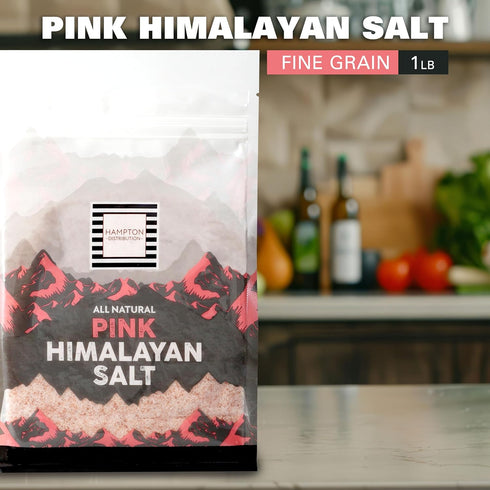 1 Himalayan Pink Salt, Pound Bag, Fine Grain Himalayan Salt, All Natural, Kosher, Vegan, Gluten Free, Pure Gourmet Pink