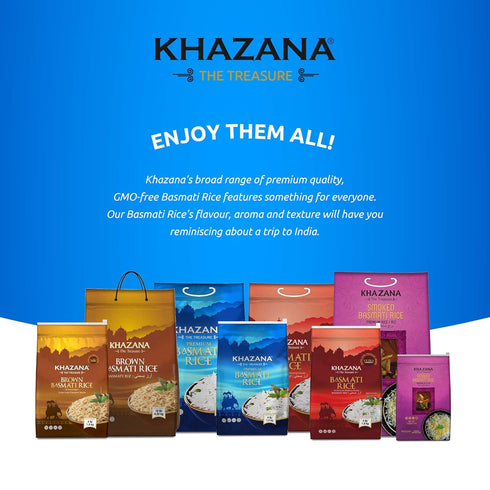 4lb Khazana Authentic Premium Basmati Rice - Resealable Zipper Bag | Non-GMO, Gluten-Free, Kosher & Cholesterol-Free |