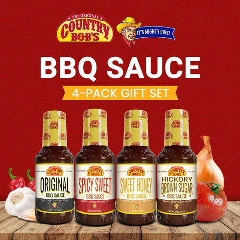 Country Pack 18oz Bob's BBQ Sauce Variety - Spicy Sweet, Original, Hickory & Brown Sugar, Sweet Honey, Savory Marinades