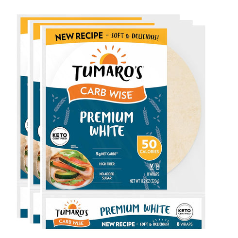 Tumaro's Premium White Carb Wise Wraps - Low Carb - Keto Certified