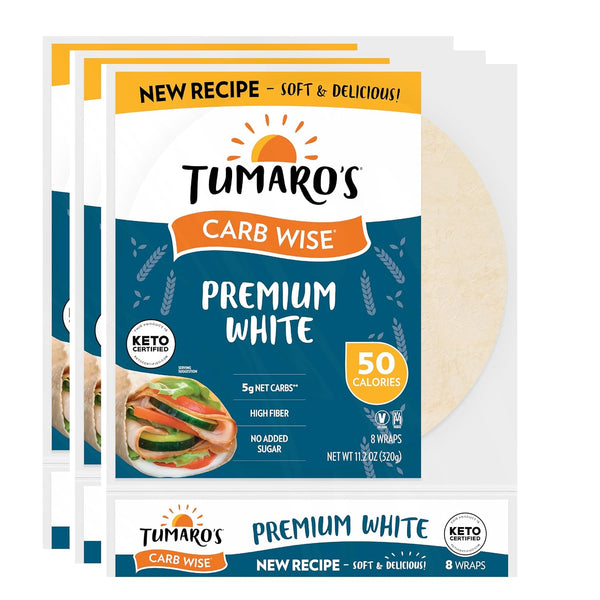 Tumaro's Premium White Carb Wise Wraps - Low Carb - Keto Certified