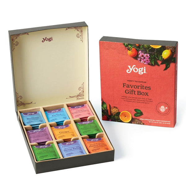 Yogi Organic Tea Sampler Gift Box (45 Tea Bags) Assorted Delicious Wellness