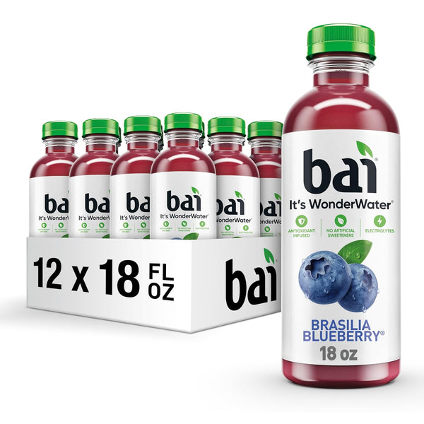 Bai Antioxidant Infused Water Beverage, Brasilia Blueberry, with Vitamin C and No