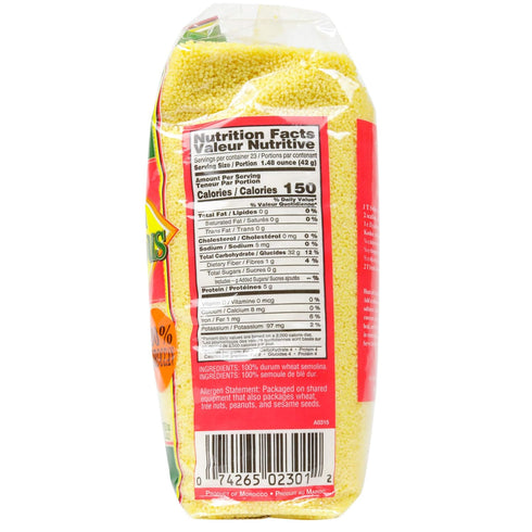 100% 35.2oz (2.2lb) Ziyad Premium Medium Couscous (Moyen) | Moroccan | No Additives, No Preservatives | Light, Fluffy