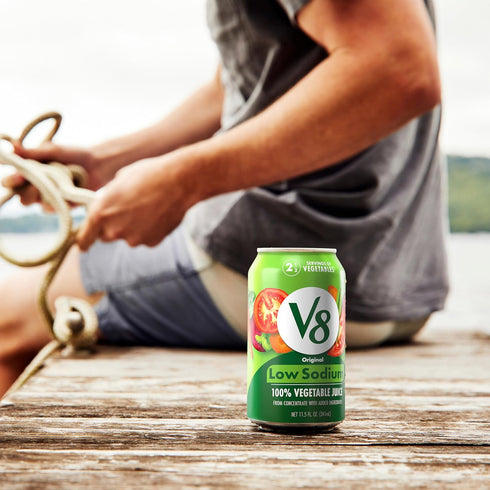 V8 100% 11.5 oz (Pack 6) Low Sodium Original Vegetable Juice, fl Can