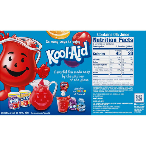 Jammers 10 6 oz Kool-Aid Tropical Punch Flavored Drink, ct Box, fl Pouches