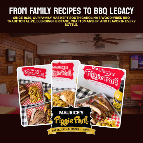 18oz (Pack 3) Maurices Southern Gold BBQ Sauce, Honey Flavor Carolina Gold Barbecue Sauce with Sweet Flavor Authentic