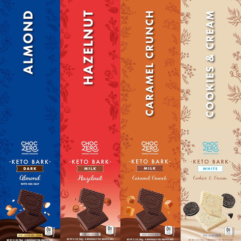 6 (Pack 2) ChocZero Keto Bark, Dark Chocolate Almonds with Sea Salt, Sugar Free, Low Carb, No Sugar Alcohols, No