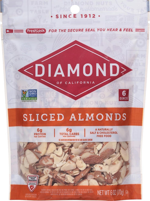 6 oz. Diamond of California Sliced Almonds for Baking, Cooking and Salads