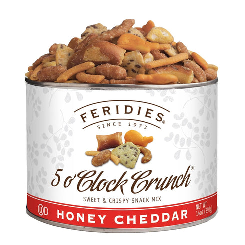 FERIDIES Five O'clock Crunch Honey Cheddar Snack Mix with Premium Virginia Peanuts,