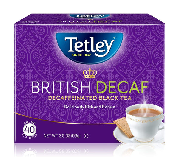 Tetley British Blend Premium Decaf Black Tea, Decaffeinated Tea, 40 Teabags (Pack