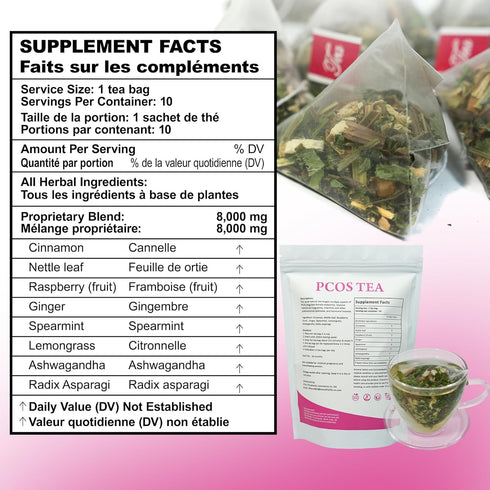 10 Laicuherb PCOS Spearmint Tea, for Women Hormone Balance & Promote Relaxation and Helps with Hirsutism and Acne, Tea