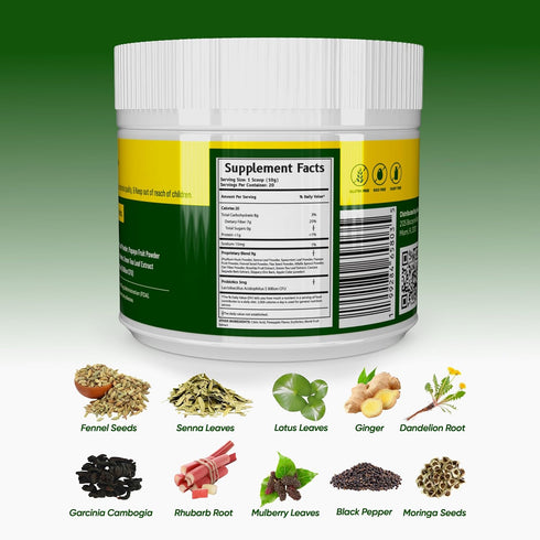 5 200g. Sl-imessia Digestive Support, Plant-Based Blend, with Psyllium Husk, Fennel Seed, Lactobacillus billion CFU