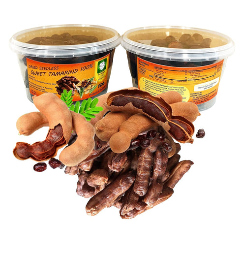 Seedless Fresh Dried Real Fruit Tamarind, See-Chom-Phoo, 150 g. (5.29 Oz.)