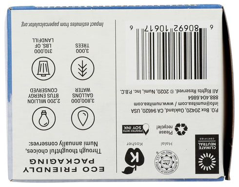 16 Numi Organic Congest Away Herbal Tea Herbal Tea Bags Caffeine Free Cooling Blend with Fennel Peppermint Ginger