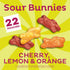 Pack, 15.4 oz Annie's Sour Bunnies Fruit Flavored Snacks, Cherry, Lemon & Orange Flavors, Made With Organic Fruit