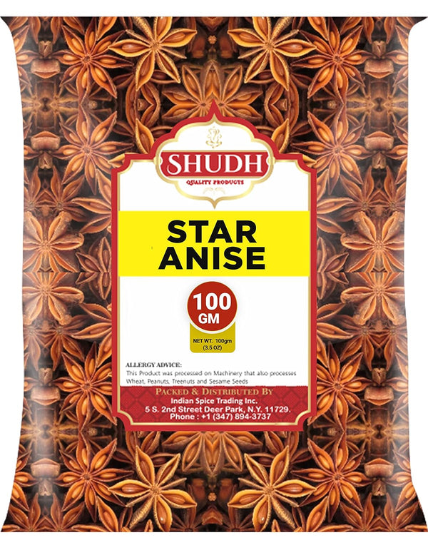 jimidar Shudh Star Anise Whole 100 gm(3.5oz), Chinese Star Anise, Sun Dried Anise