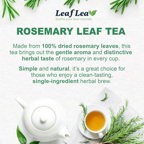 40 100% LeafLea Premium Rosemary Tea Bags from Natural Rosemary Leaves, Herbal Tea for Gentle Digestive Comfort, Te De