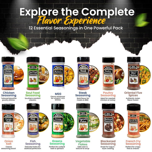 D.F. LUXURY 12 Set Spice Supreme - Seasonings and Spices for Cooking - Piece Spice Supreme Gift Plus Measuring Spoon