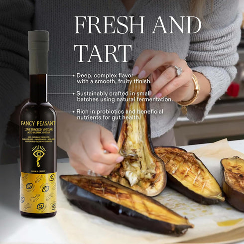 200ML Fancy Peasant Aged Balsamic Vinegar, Organic Vinegar for Cooking, Traditional Greek Balsamic Vinaigrette
