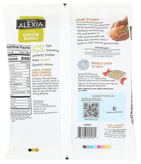 11 OZ ALEXIA FOODS Onion Rings With Sea Salt