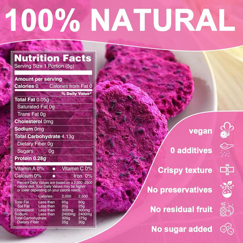 IMakArt Set 140g 100% Pack 7-0.71 oz Freeze Dried Fruit - Natural Fruit Snacks, Gluten Free, Sugar Free, Healthy Snacks