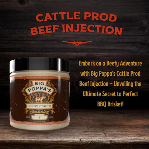 (19.7 Oz) Big Poppas Cattle Prod Beef Injection Competition-Tuned BBQ Brisket Injection for Juicy, Consistent Meat