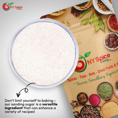 3 NY Spice Shop White Sanding Sugar - Pound Sweet Colorful Edible Sprinkles For Candy Dish - Chocolate Sprinkles