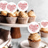 Foowztao 40Pcs Edible Valentines Day Cupcake Toppers Sweet Love Be Mine Valentines Cupcake Valentine Cake Topper