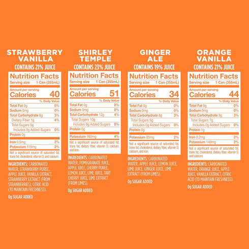 Pack 12 Pack Spindrift Soda Variety with Real Squeezed Fruit Case