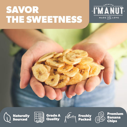 16oz Premium Dried Banana Chips | Non-GMO, Batch Tested Gluten & Peanut Free | Ethically Sourced for Guilt-Free