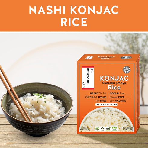 (8190g) Nashi Shirataki Konjac Moyu Rice - Low Fat, Glucomannan Premium Recipe, Keto friendly, Suitable for Vegan