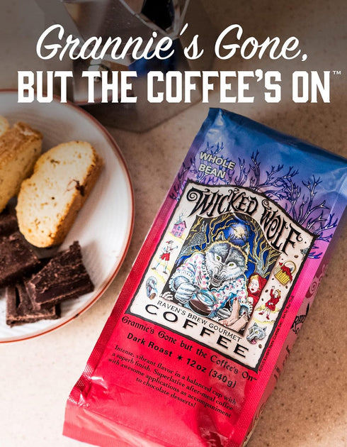 2lb Raven's Brew Coffee Full Bodied Coffee Dark Roast Ground - Wicked Wolf