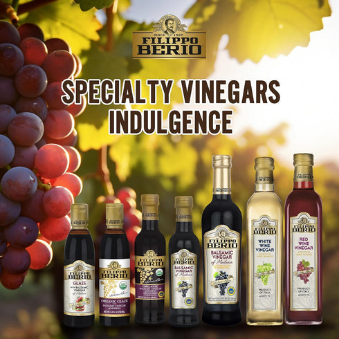 16.9 Filippo Berio Italian Red Wine Vinegar, Ounce Glass Bottle, Gluten Free, Lactose Free, Non-GMO