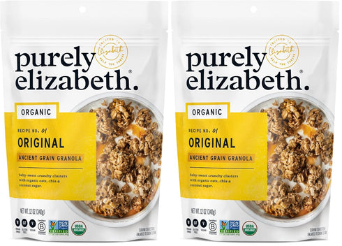 Purely Elizabeth, Organic Original, Ancient Grain Granola, Gluten-Free, Non-GMO (12oz Bag) (Pack