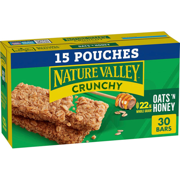 Nature Valley Crunchy Granola Bars, Oats 'n Honey, 30 Ct, 22.35 oz