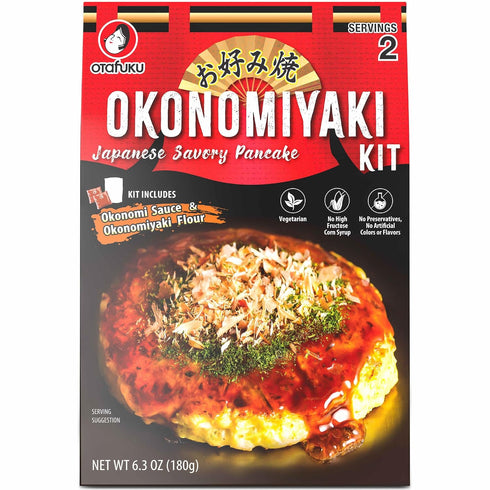 (6 Otafuku Okonomiyaki Kit- Includes Flour and Sauce for Japanese Savory Pancakes Kits)