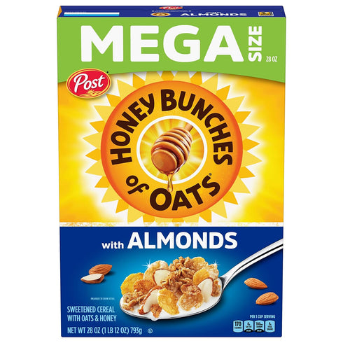 Honey Bunches of Oats with Almonds Breakfast Cereal, Honey Almond Cereal with