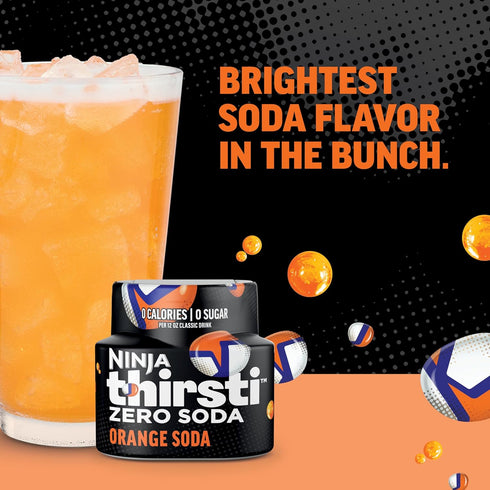 17, 12oz 3 Pack, Ninja Thirsti Flavored Water Drops, ZERO SODA Orange Soda, Classic Soda Flavors, Sparkling or Still