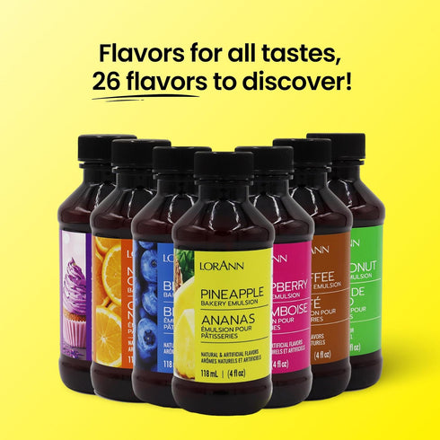 LorAnn Pineapple Bakery Emulsion - 4 oz Intense Flavor Extract for Baking, Gluten Free, Vegan, Sugar Free
