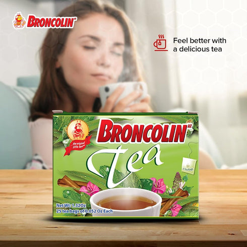 Broncolin Tea, Natural Remedy Herbal Tea, 2-Pack of 25 Tea Bags, 2 Boxes