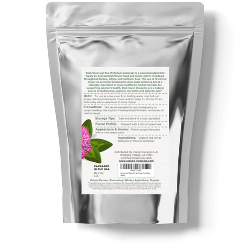 Organic Red Clover Blossoms 2 oz. (57g) - USDA Certified Organic Red Clover Blossom Tea, Whole