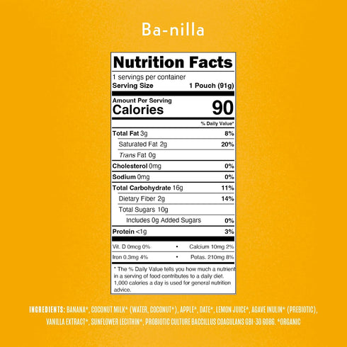 3.2oz Once Upon a Farm Coconut Yogurt Alternative Ba-Nilla Organic Snack Pouch