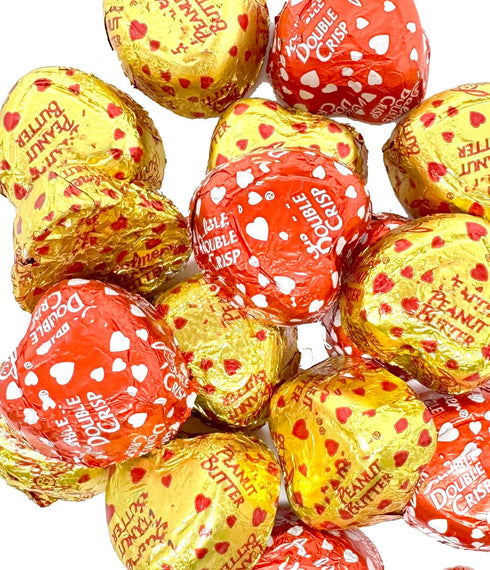 14 38 Chocolate Heart Candy, Individually Wrapped Milk Chocolate Peanut Butter Hearts and Crisp Chocolates, Wedding