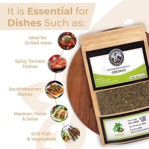 Mediterranean Products Oregano – Greek Oregano Dried – Traditionally Dried and Cut Organic Oregano, Premium Oregano Leaves, Hand Picked Oregano Dried - Cultivated Without Pesticides or Fertilizers