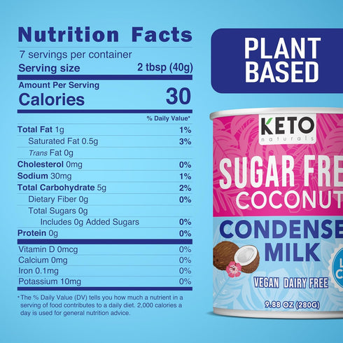 (6 Packs) 1-1 Keto Sugar Free Condensed Milk Vegan Coconut Condensed Milk - Plant based milk, Vegan and Keto Friendly.