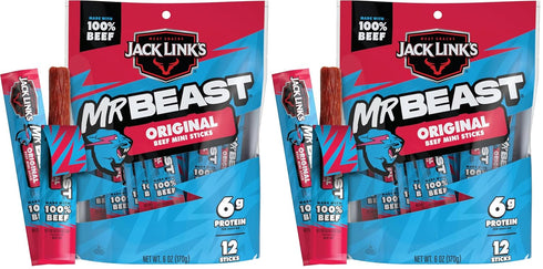 Jack Links x MrBeast Beef Sticks, Original Mini Sticks, As Seen on